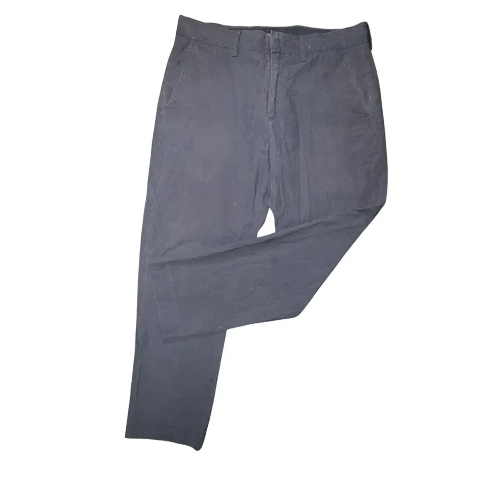 J.Crew Slim Bedford Seersucker Pants Mens 32x30 Navy Blue White Pinstripe Chino